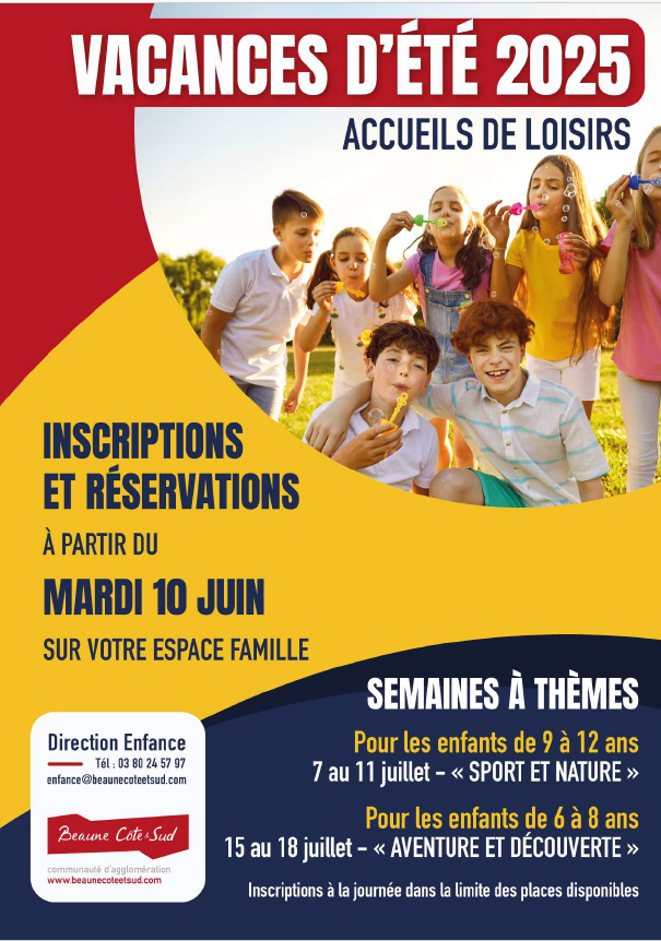 Flyer accueils de loisirs extrascolaires  Vacances d’Eté – Juillet - Août 2025