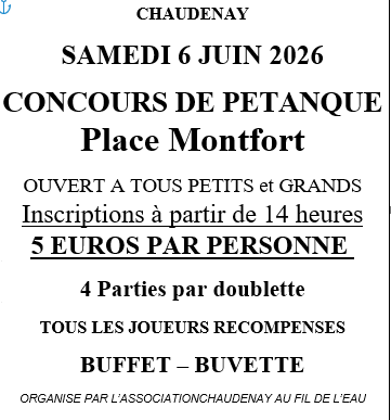 Concours de pétanque samedi 6 juin 2026