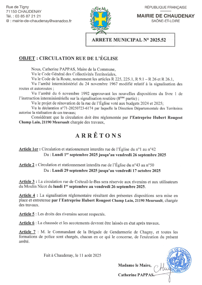 Circulation et stationnement rue de l'Église