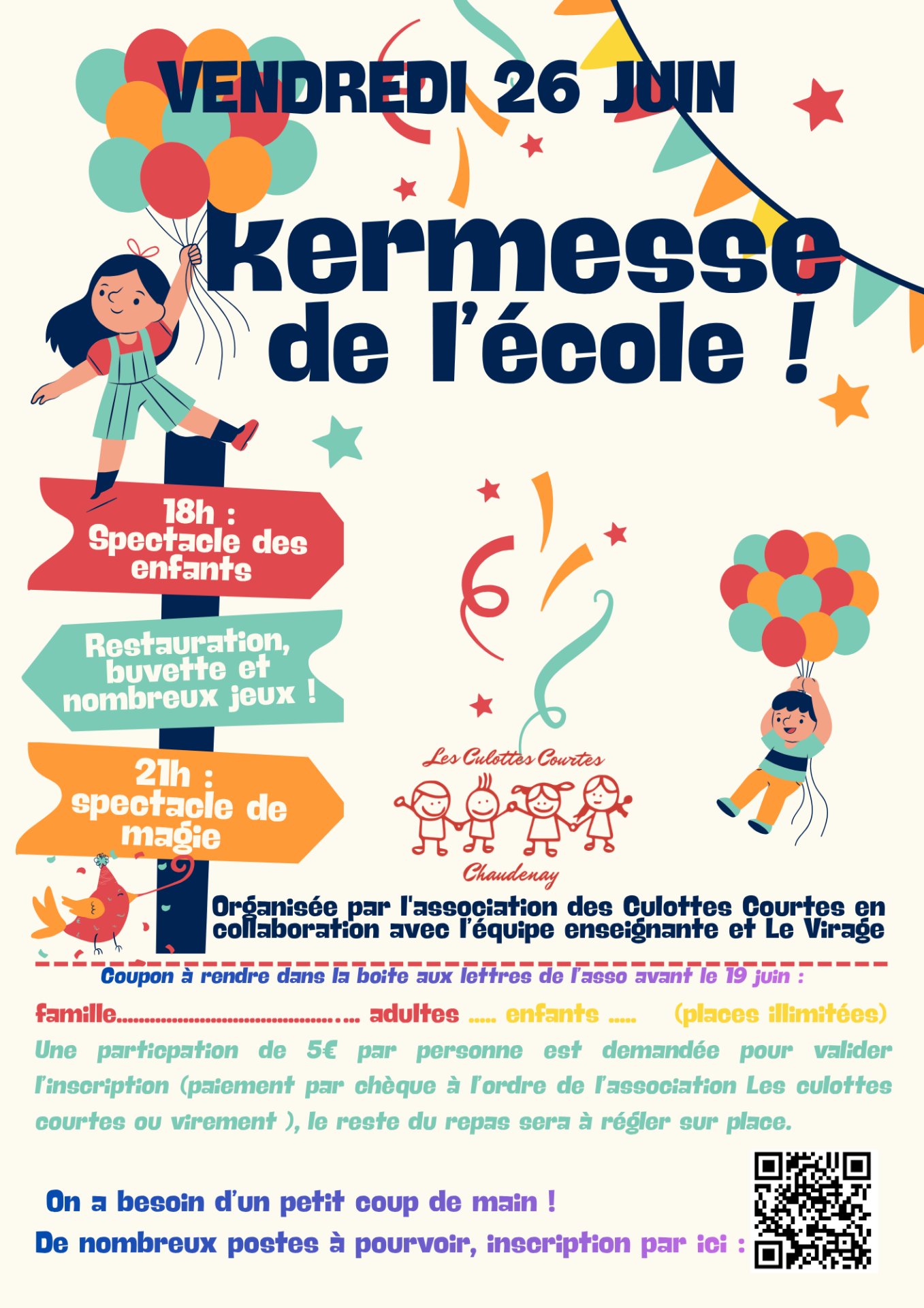 Kermesse de l'école vendredi 26 juin 2026