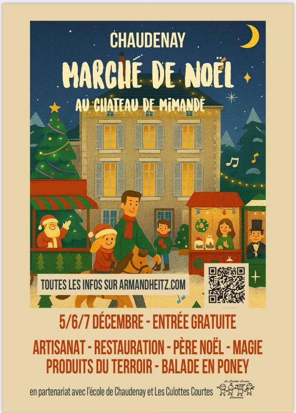 Flyer marché de Noël les 5-6-7 décembre au Château de Mimande